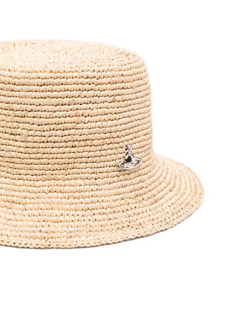 rafia bucket hat woman beige VIVIENNE WESTWOOD | 81020009-K005NC401